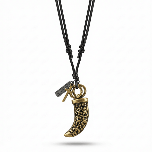 VINTAGE CLAW – 1.5-Inch Pure Stainless Steel Pendant with  Adjustable Leather Rope for Men & Boys