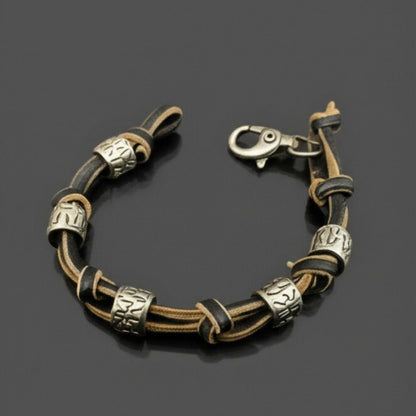 VINTAGE NOVA - Genuine Leather Braided Bracelet with Lobster Clasp for Men & Boys (8 inch) - THE MEN THING