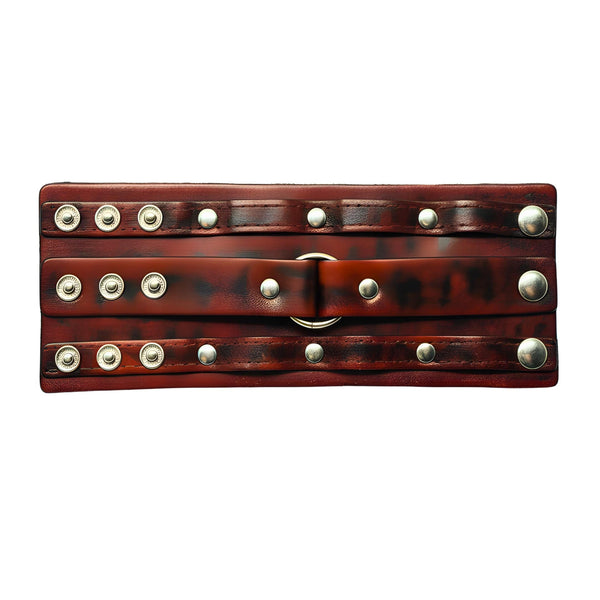 VINTAGE REBEL - 70.8mm Brown Genuine Leather Adjustable Bracelet for Men & Boys (7.5-8.5-9 inch)