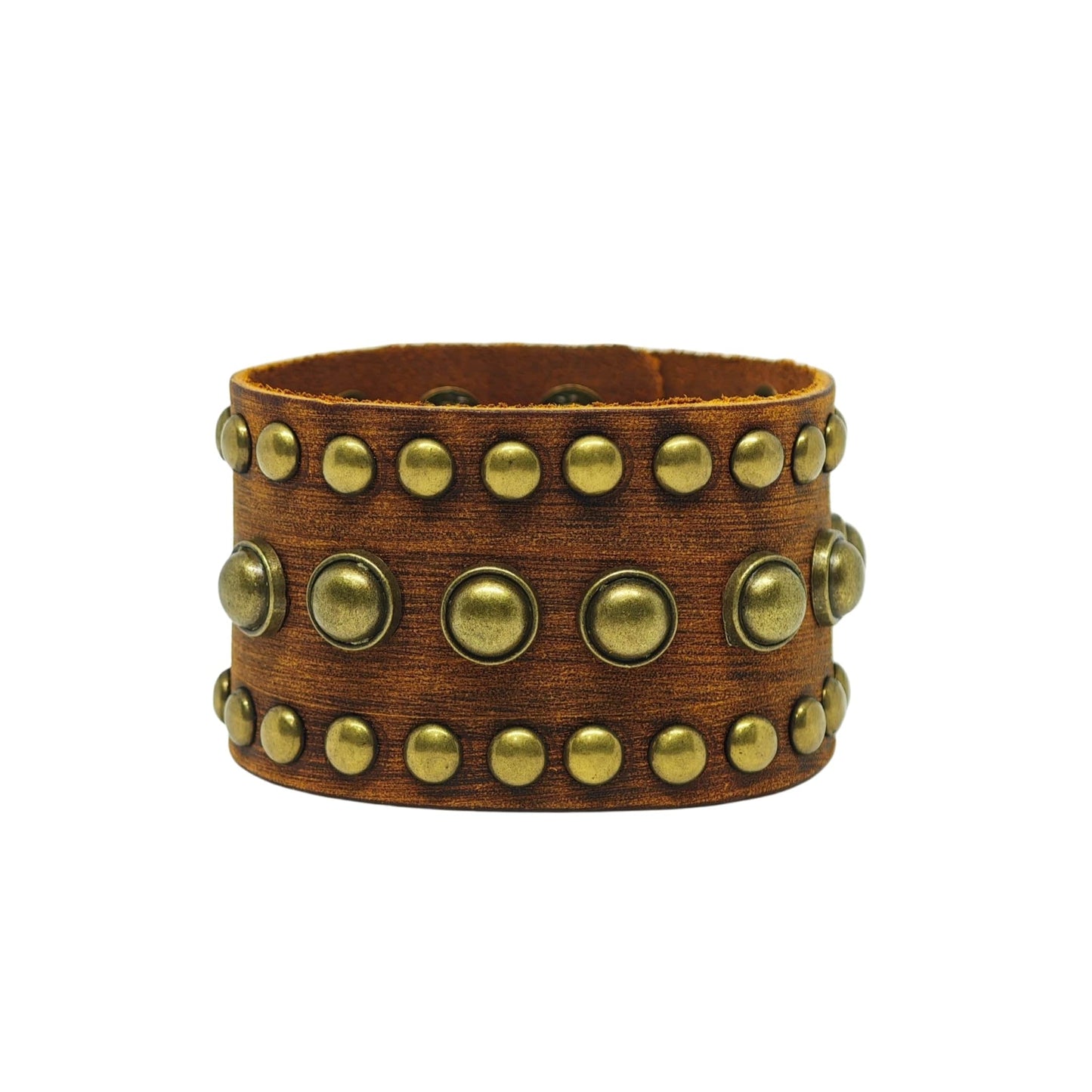 VINTAGE VALOR - 40.7mm Brown Genuine Leather Adjustable Bracelet for Men & Boys (9.3 inch) - THE MEN THING