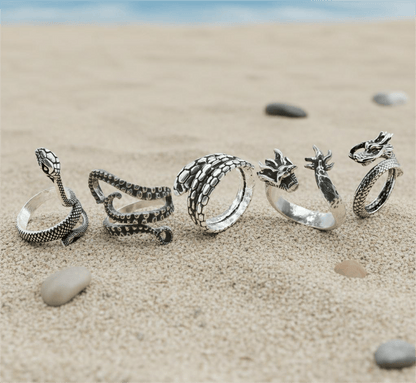 VIPER LEGACY High Stakes 5-Piece Collector's Set for Ring – COBRA STRIKE, VIPERSPIRAL, FIRY DRAGON, DRAGON SPIRAL, & OCTOPOD Adjustable Ring for Mens and Boys - THE MEN THING