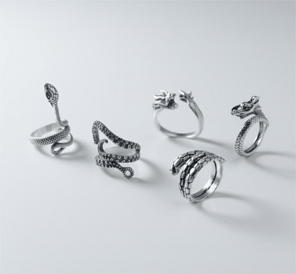 VIPER LEGACY High Stakes 5-Piece Collector's Set for Ring – COBRA STRIKE, VIPERSPIRAL, FIRY DRAGON, DRAGON SPIRAL, & OCTOPOD Adjustable Ring for Mens and Boys - THE MEN THING