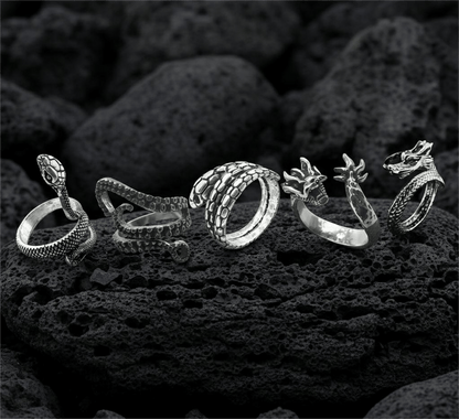 VIPER LEGACY High Stakes 5-Piece Collector's Set for Ring – COBRA STRIKE, VIPERSPIRAL, FIRY DRAGON, DRAGON SPIRAL, & OCTOPOD Adjustable Ring for Mens and Boys - THE MEN THING