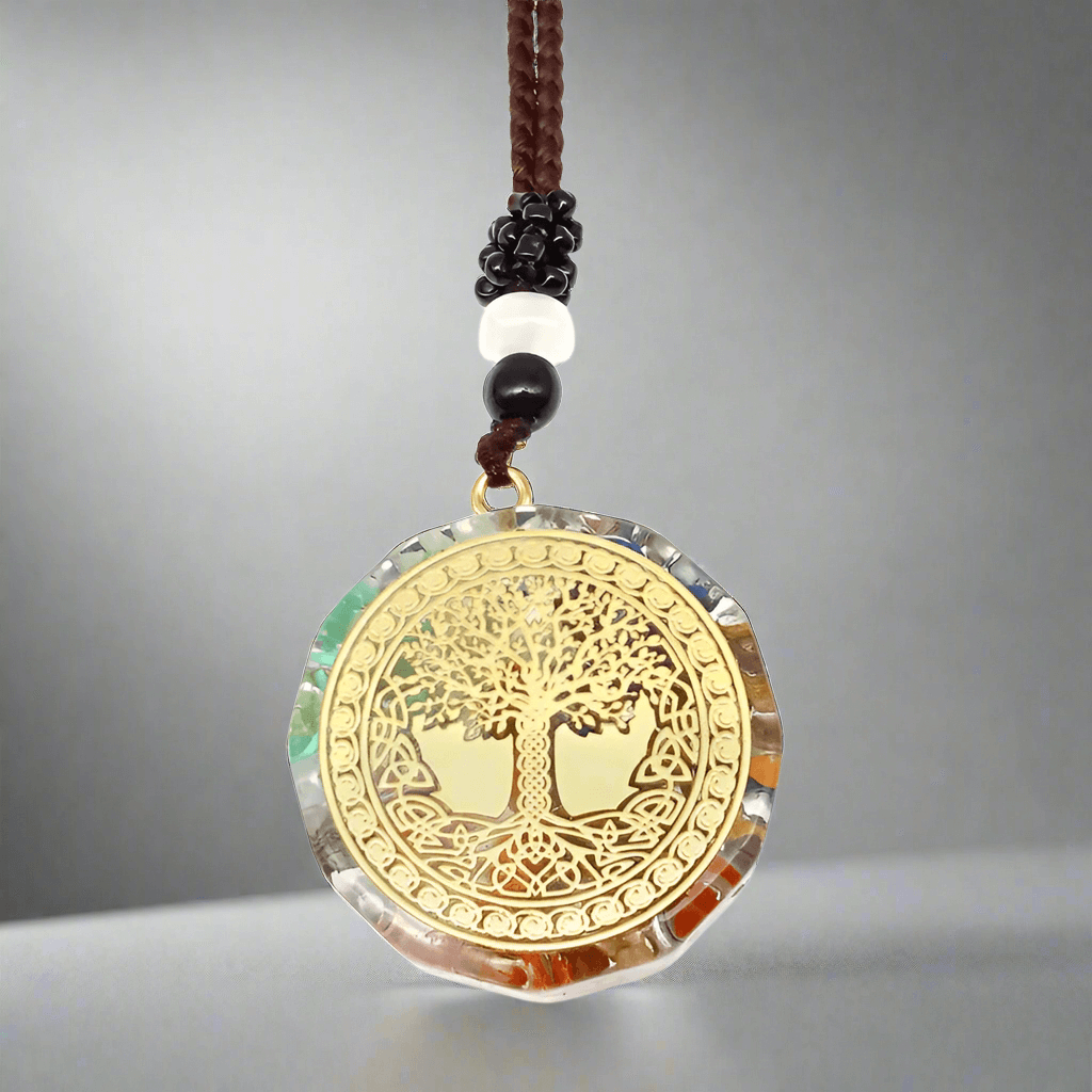 VIVA TREE -- Natural Crystal necklace with 30 inch Adjustable Rope Chain for Men & Boys - THE MEN THING