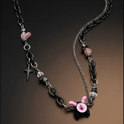 VOID DRIP - 16mm Titanium Steel Pendant with 22 to 25inch Adjustable Cable Chain for Men & Boys - THE MEN THING