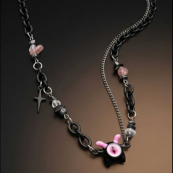 VOID DRIP - 16mm Titanium Steel Pendant with 22 to 25inch Adjustable Cable Chain for Men & Boys
