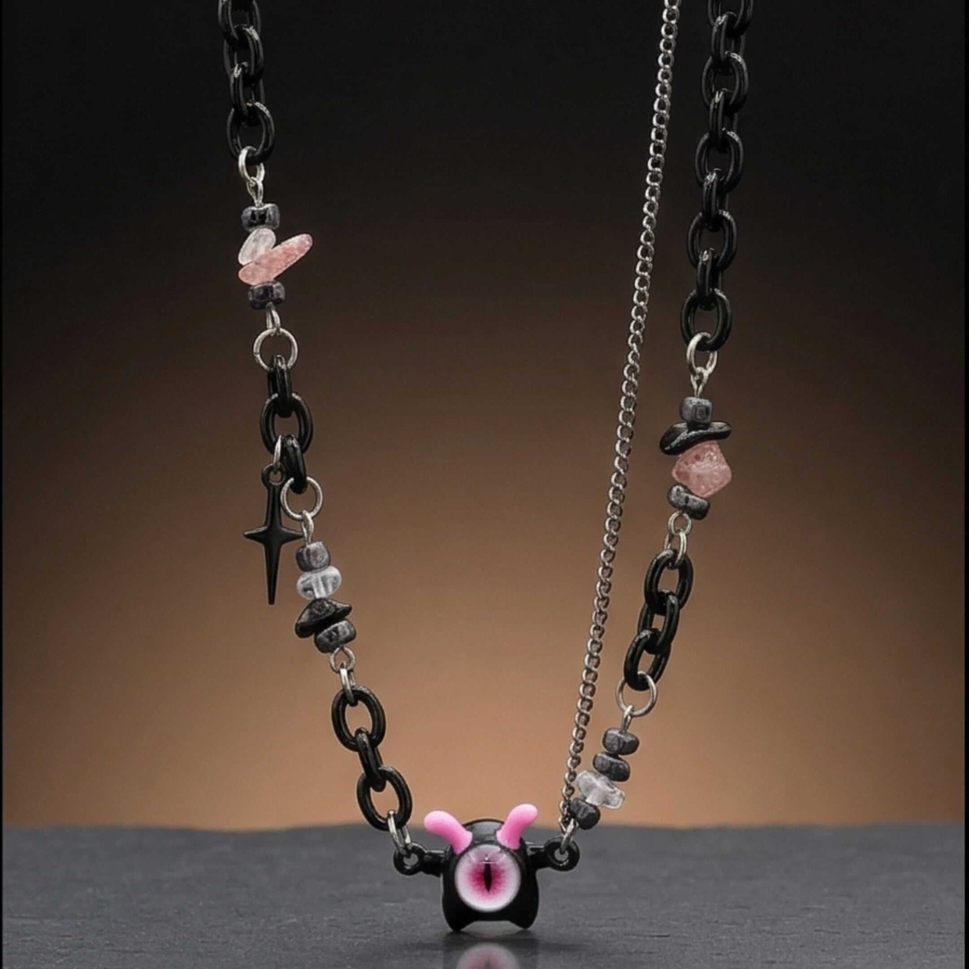 VOID DRIP - 16mm Titanium Steel Pendant with 22 to 25inch Adjustable Cable Chain for Men & Boys - THE MEN THING