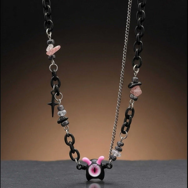 VOID DRIP - 16mm Titanium Steel Pendant with 22 to 25inch Adjustable Cable Chain for Men & Boys