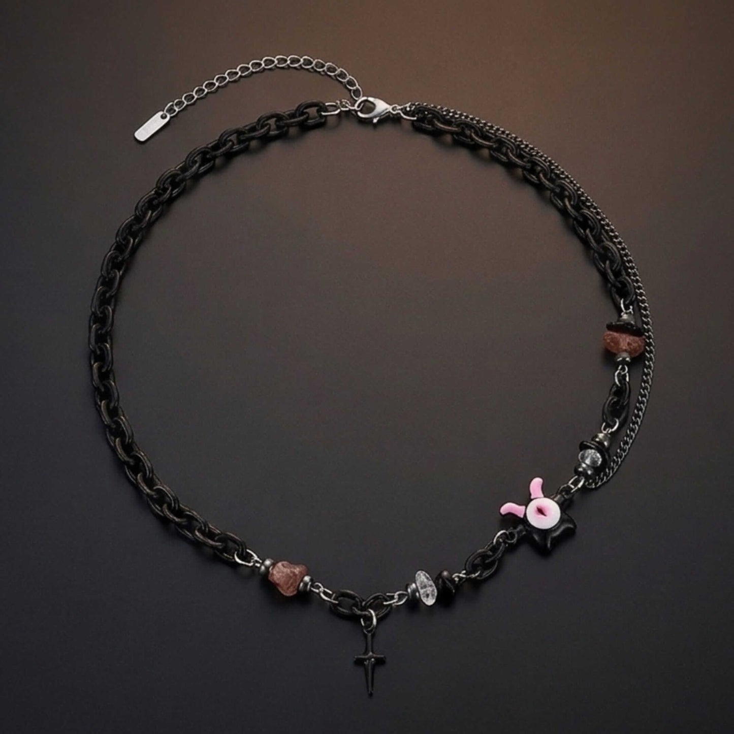 VOID DRIP - 16mm Titanium Steel Pendant with 22 to 25inch Adjustable Cable Chain for Men & Boys - THE MEN THING