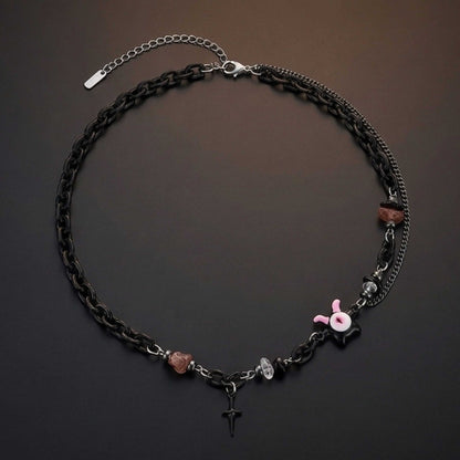 VOID DRIP - 16mm Titanium Steel Pendant with 22 to 25inch Adjustable Cable Chain for Men & Boys - THE MEN THING