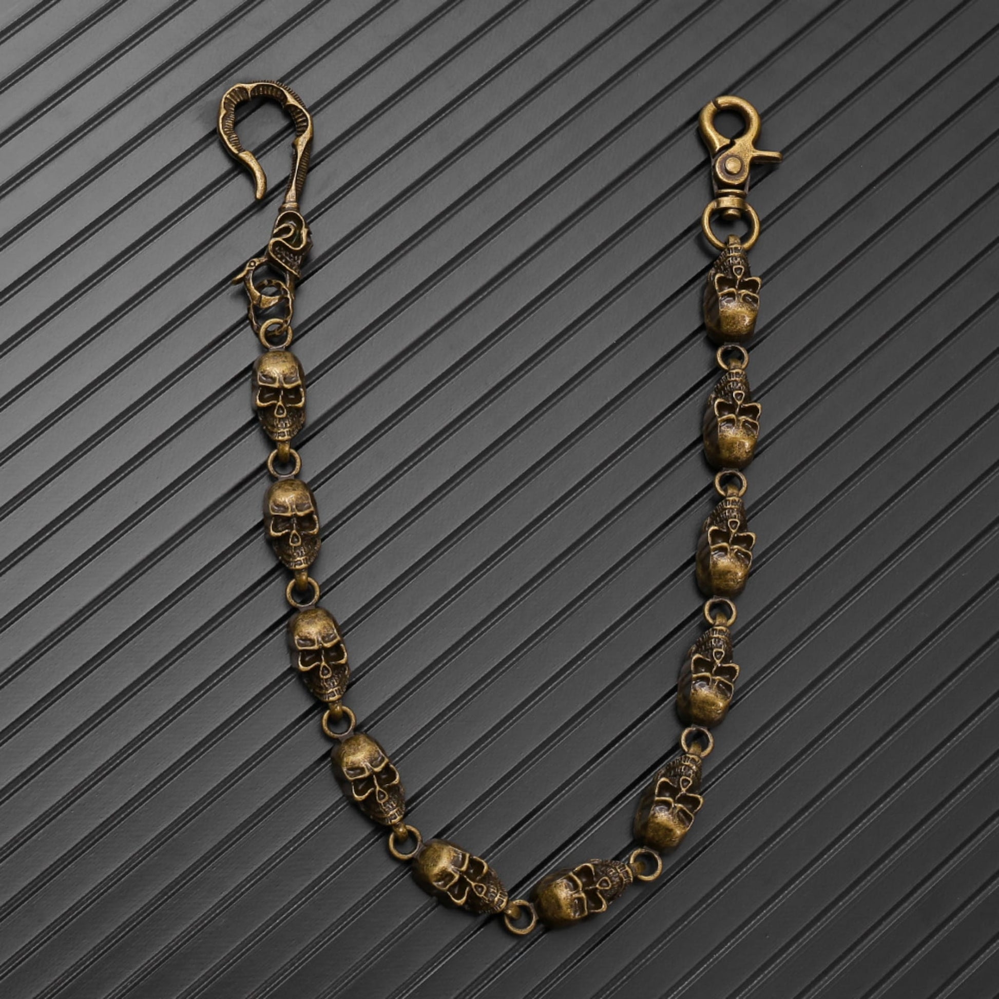 VOID SKULL - Antique Bronze 14mm Titanium Steel Heavy Biker Chain for Jeans with Lobster Clasps for Men & Boys - 19 inch - THE MEN THING