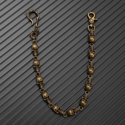 VOID SKULL - Antique Bronze 14mm Titanium Steel Heavy Biker Chain for Jeans with Lobster Clasps for Men & Boys - 19 inch - THE MEN THING