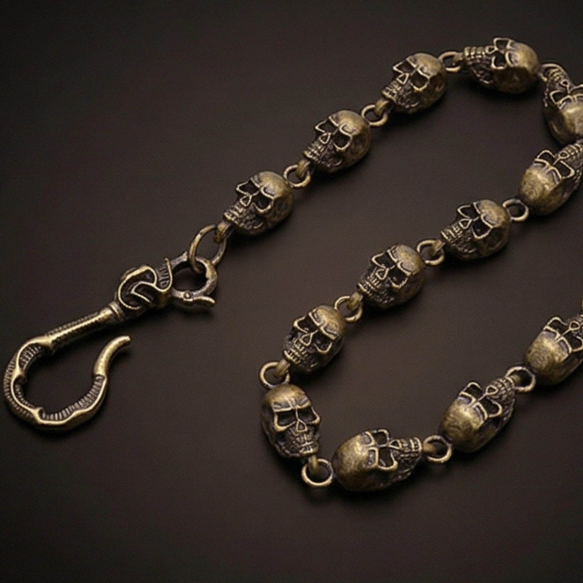 VOID SKULL - Antique Bronze 14mm Titanium Steel Heavy Biker Chain for Jeans with Lobster Clasps for Men & Boys - 19 inch - THE MEN THING