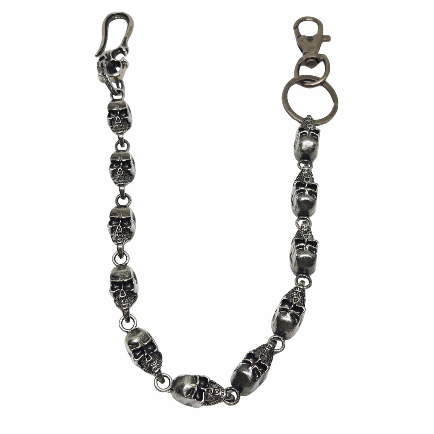 VOID SKULL - Antique Gunmetal 14mm Titanium Steel Heavy Biker Chain for Jeans with Lobster Clasps for Men & Boys - 19 inch - THE MEN THING