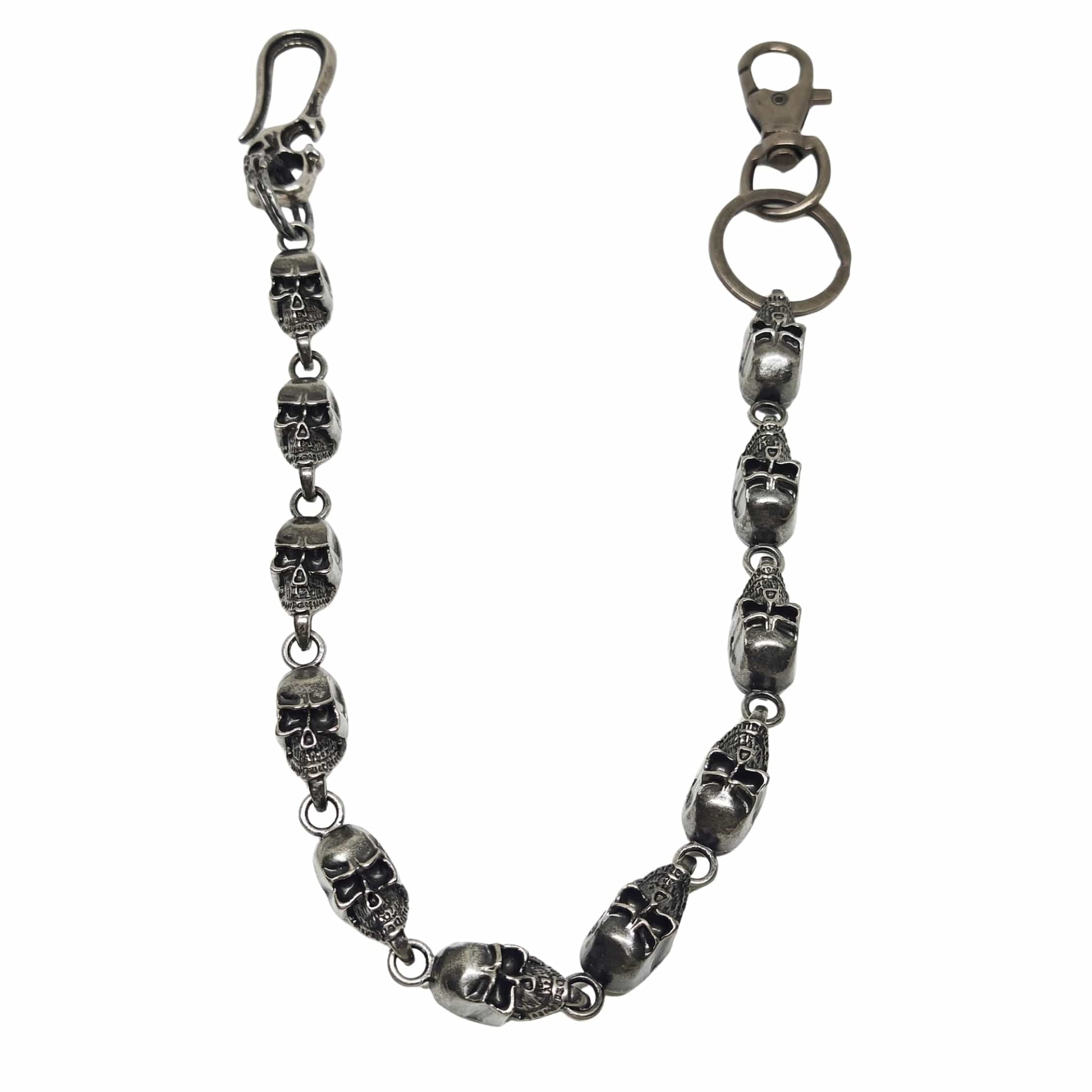 VOID SKULL - Antique Gunmetal 14mm Titanium Steel Heavy Biker Chain for Jeans with Lobster Clasps for Men & Boys - 19 inch - THE MEN THING