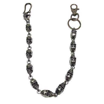 VOID SKULL - Antique Gunmetal 14mm Titanium Steel Heavy Biker Chain for Jeans with Lobster Clasps for Men & Boys - 19 inch - THE MEN THING
