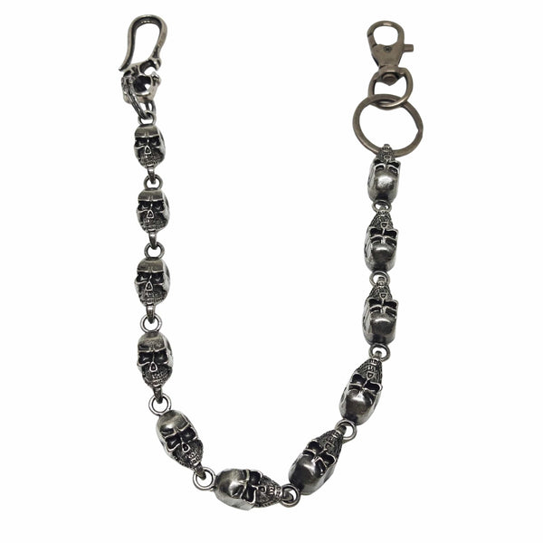 VOID SKULL - Antique Gunmetal 14mm Titanium Steel Heavy Biker Chain for Jeans with Lobster Clasps for Men & Boys - 19 inch