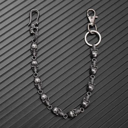 VOID SKULL - Antique Gunmetal 14mm Titanium Steel Heavy Biker Chain for Jeans with Lobster Clasps for Men & Boys - 19 inch - THE MEN THING