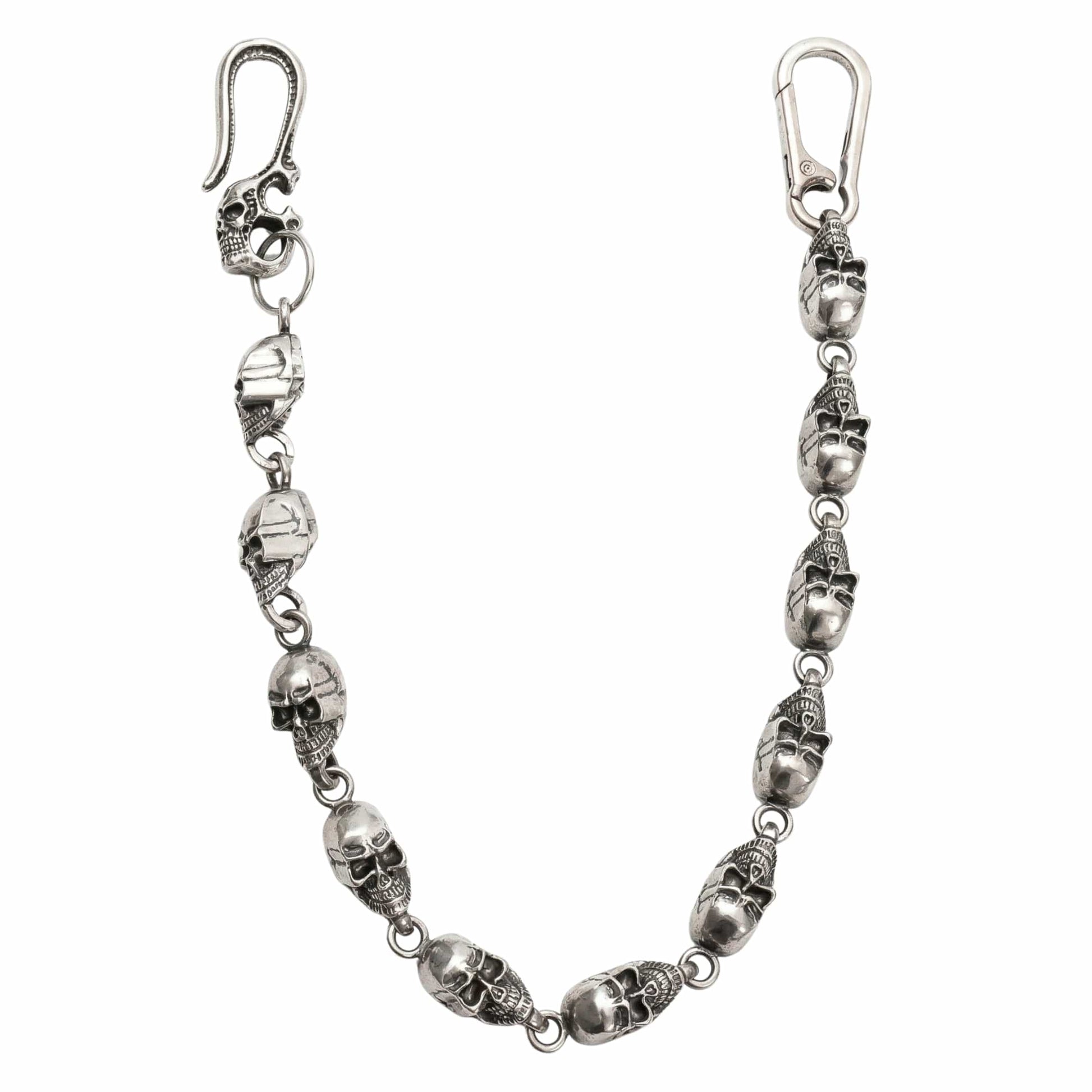 VOID SKULL - Antique Steel 15mm Titanium Steel Skull Heavy Biker Chain for Jeans with Lobster Clasps for Men & Boys - 18 inch - THE MEN THING