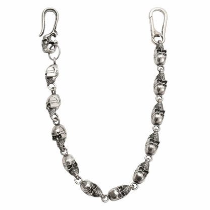 VOID SKULL - Antique Steel 15mm Titanium Steel Skull Heavy Biker Chain for Jeans with Lobster Clasps for Men & Boys - 18 inch - THE MEN THING