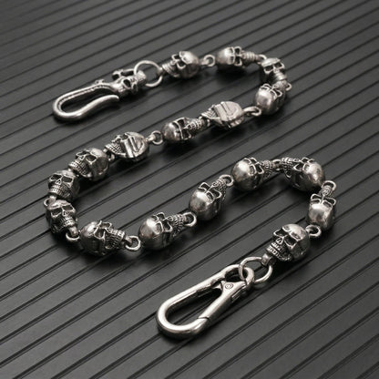 VOID SKULL - Antique Steel 15mm Titanium Steel Skull Heavy Biker Chain for Jeans with Lobster Clasps for Men & Boys - 18 inch - THE MEN THING