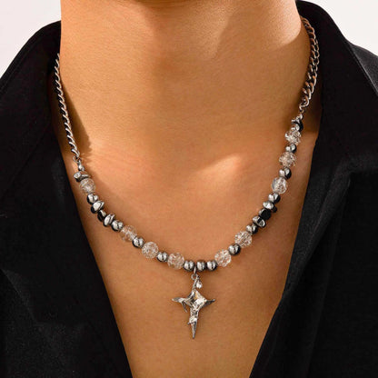 VORTEX CRYSTAL - 22mm Titanium Steel Pendant with 19 to 21inch Adjustable 7mm Chain for Men & Boys — SS Pendant/ Necklace for Men | THE MEN THING