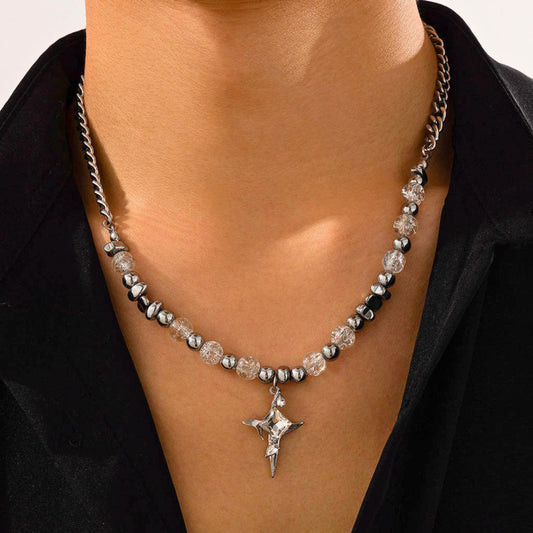 VORTEX CRYSTAL - 22mm Titanium Steel Pendant with 19 to 21inch Adjustable 7mm Chain for Men & Boys - THE MEN THING