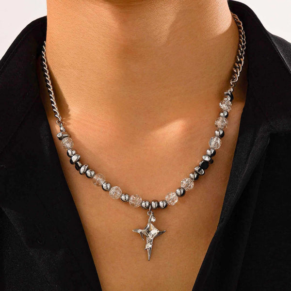 VORTEX CRYSTAL - 22mm Titanium Steel Pendant with 19 to 21inch Adjustable 7mm Chain for Men & Boys