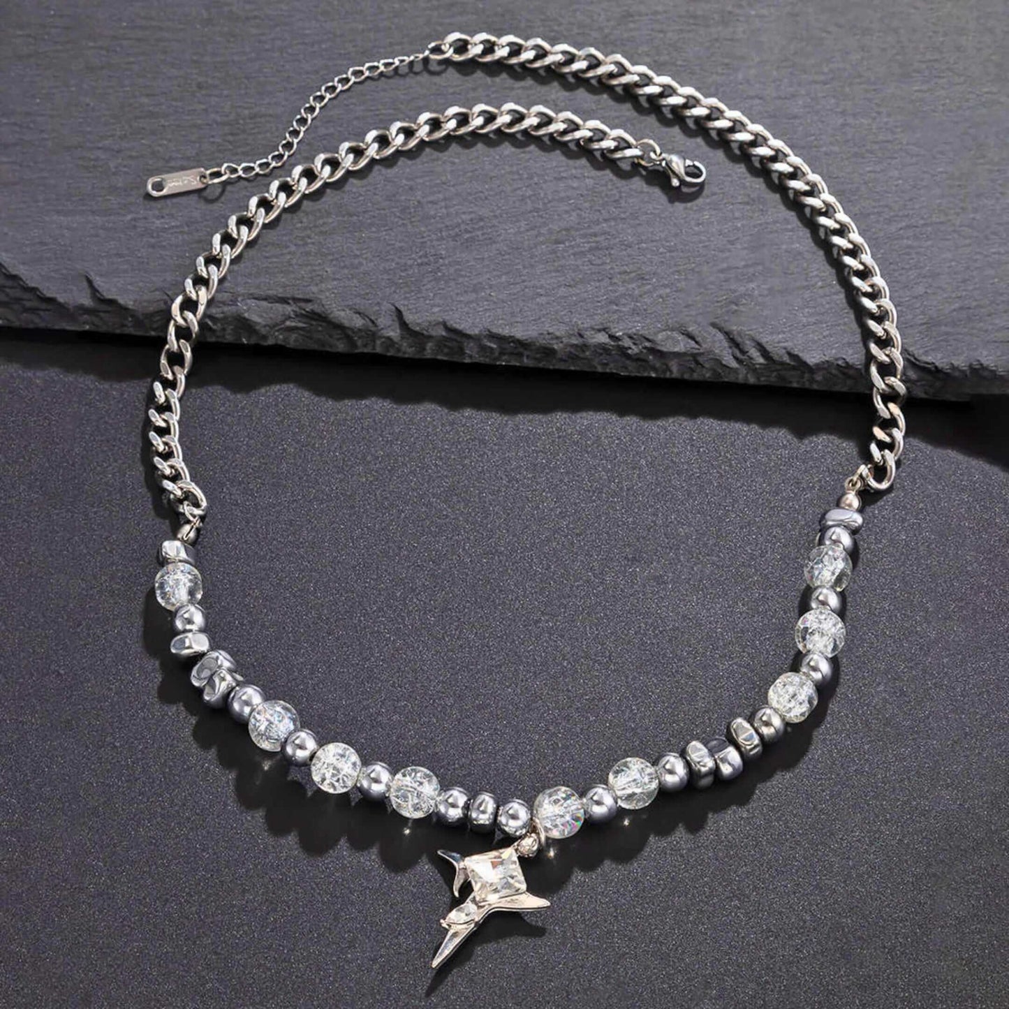 VORTEX CRYSTAL - 22mm Titanium Steel Pendant with 19 to 21inch Adjustable 7mm Chain for Men & Boys — SS Pendant/ Necklace for Men | THE MEN THING