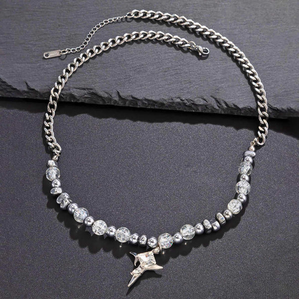 VORTEX CRYSTAL - 22mm Titanium Steel Pendant with 19 to 21inch Adjustable 7mm Chain for Men & Boys