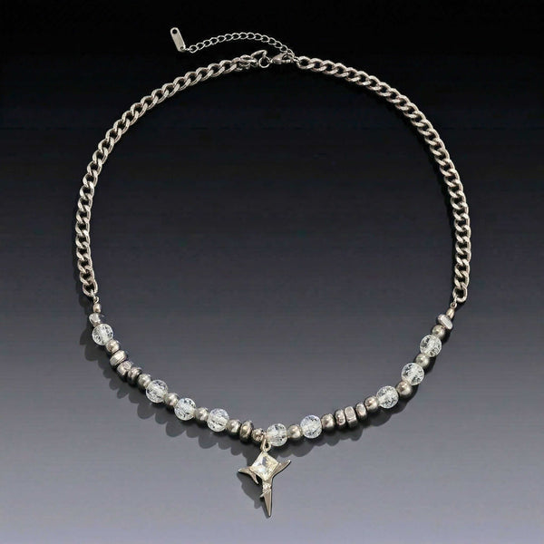 VORTEX CRYSTAL - 22mm Titanium Steel Pendant with 19 to 21inch Adjustable 7mm Chain for Men & Boys
