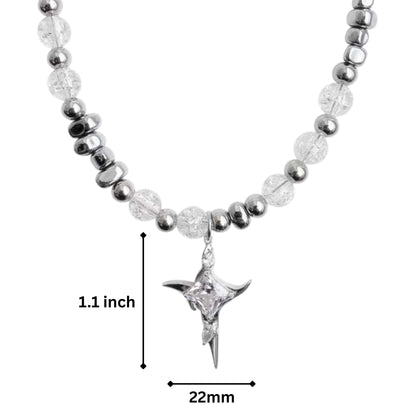 VORTEX CRYSTAL - 22mm Titanium Steel Pendant with 19 to 21inch Adjustable 7mm Chain for Men & Boys — SS Pendant/ Necklace for Men | THE MEN THING