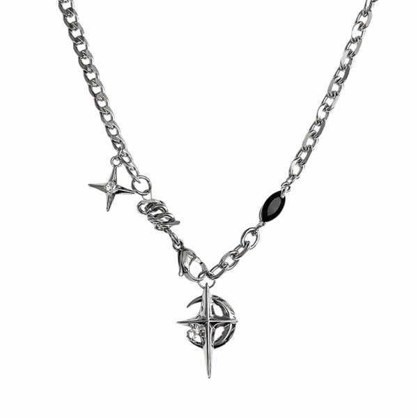VORTEX STAR - 19mm Titanium Steel Pendant with 21inch Chain for Men & Boys