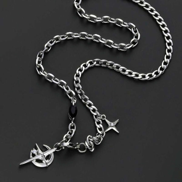 VORTEX STAR - 19mm Titanium Steel Pendant with 21inch Chain for Men & Boys