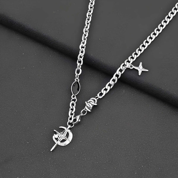 VORTEX STAR - 19mm Titanium Steel Pendant with 21inch Chain for Men & Boys