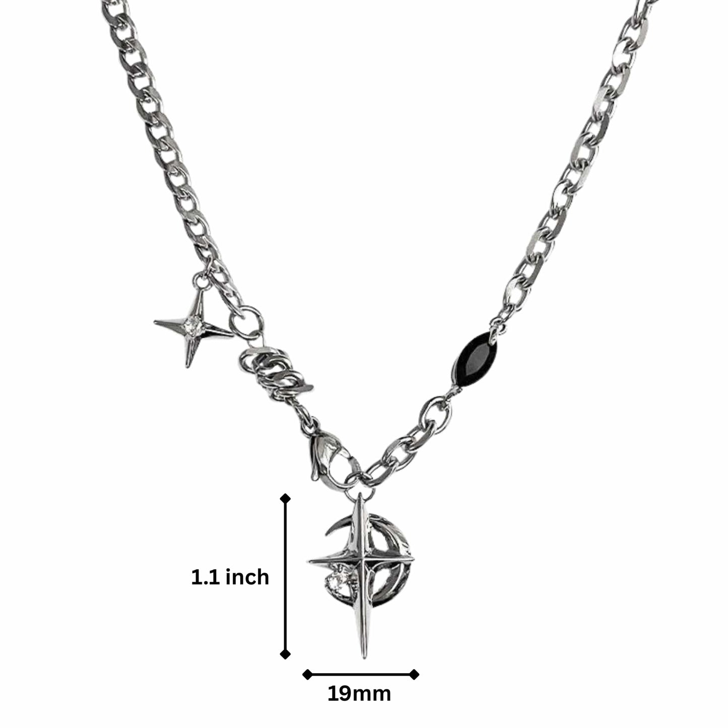 VORTEX STAR - 19mm Titanium Steel Pendant with 21inch Chain for Men & Boys - THE MEN THING
