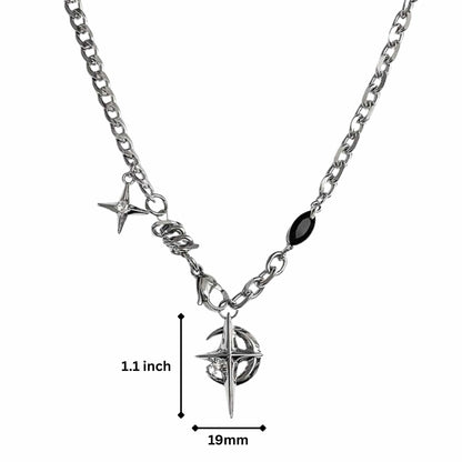 VORTEX STAR - 19mm Titanium Steel Pendant with 21inch Chain for Men & Boys - THE MEN THING