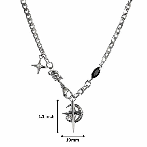 VORTEX STAR - 19mm Titanium Steel Pendant with 21inch Chain for Men & Boys