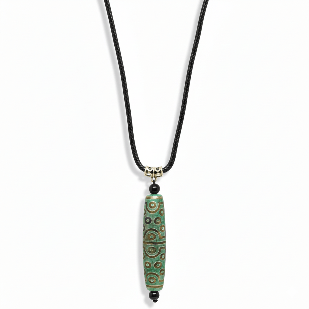 Verdant Guardian – 3-Inch Natural Crystal Pendant with 28-Inch Leather Rope for Men & Boys - THE MEN THING