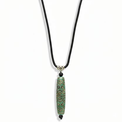 Verdant Guardian – 3-Inch Natural Crystal Pendant with 28-Inch Leather Rope for Men & Boys - THE MEN THING