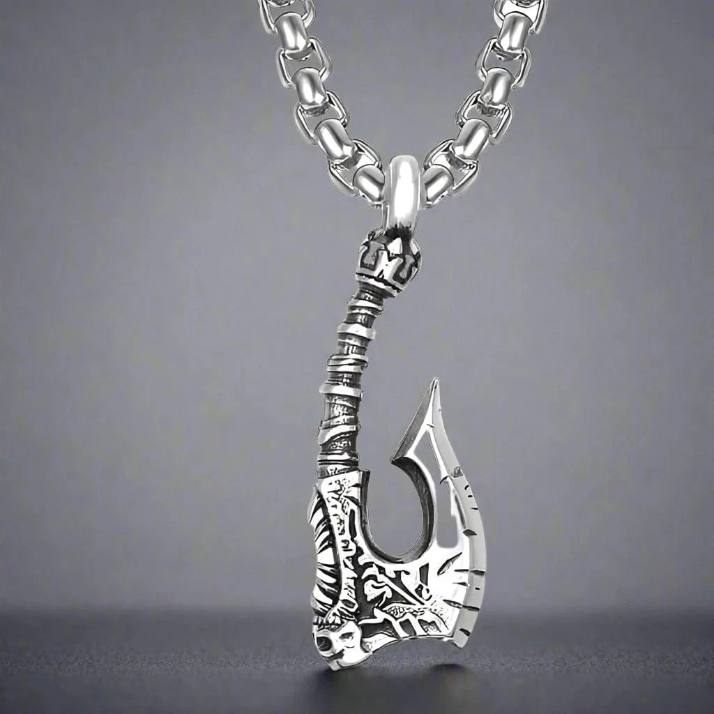 WARRIOR AXE -  Alloy Pendant with Stainless Steel  24inch Round Box Chain, European trending Style for Men & Boy - THE MEN THING