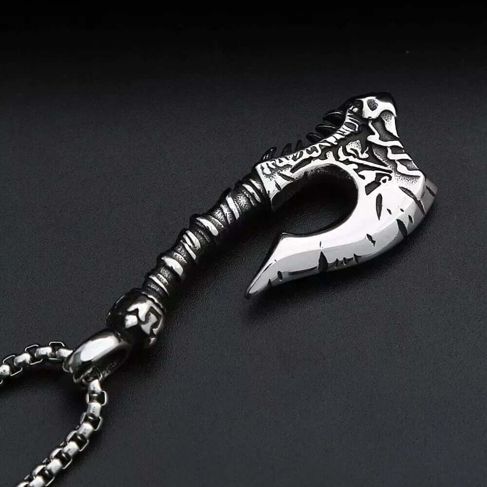 WARRIOR AXE -  Alloy Pendant with Stainless Steel  24inch Round Box Chain, European trending Style for Men & Boy - THE MEN THING