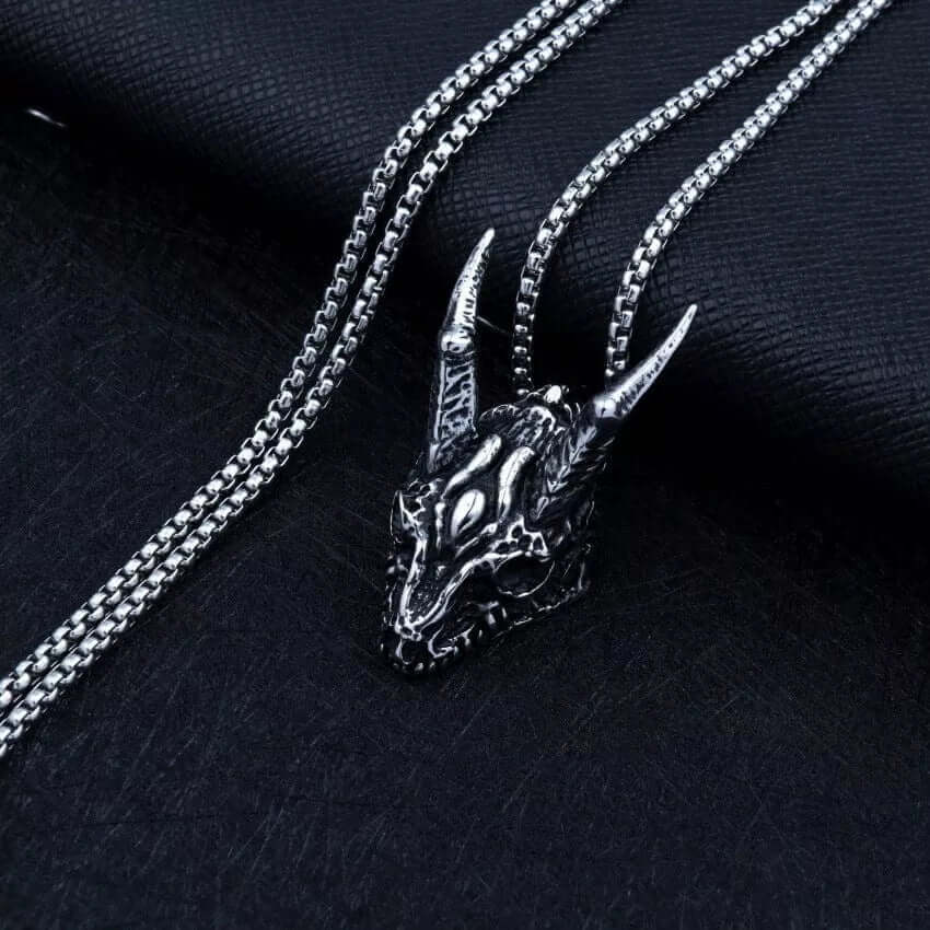 WARRIOR HORN - Alloy Pendant with Pure Stainless Steel 24inch Round Box Chain, American trending Style for Men & Boy — SS Pendant/ Necklace for Men | THE MEN THING