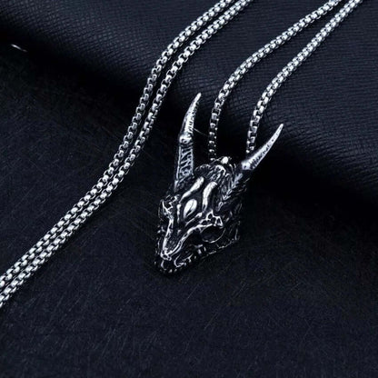 WARRIOR HORN - Alloy Pendant with Pure Stainless Steel 24inch Round Box Chain, American trending Style for Men & Boy — SS Pendant/ Necklace for Men | THE MEN THING