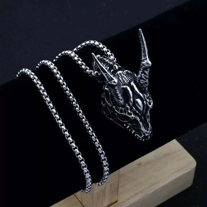 WARRIOR HORN - Alloy Pendant with Pure Stainless Steel 24inch Round Box Chain, American trending Style for Men & Boy — SS Pendant/ Necklace for Men | THE MEN THING