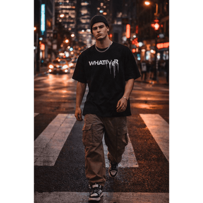WHATEVER Oversized T-Shirt - Black - THE MEN THING