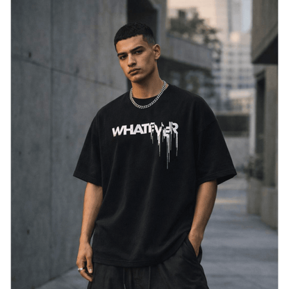 WHATEVER Oversized T-Shirt - Black - THE MEN THING