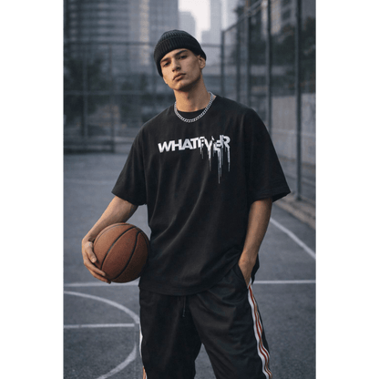 WHATEVER Oversized T-Shirt - Black - THE MEN THING
