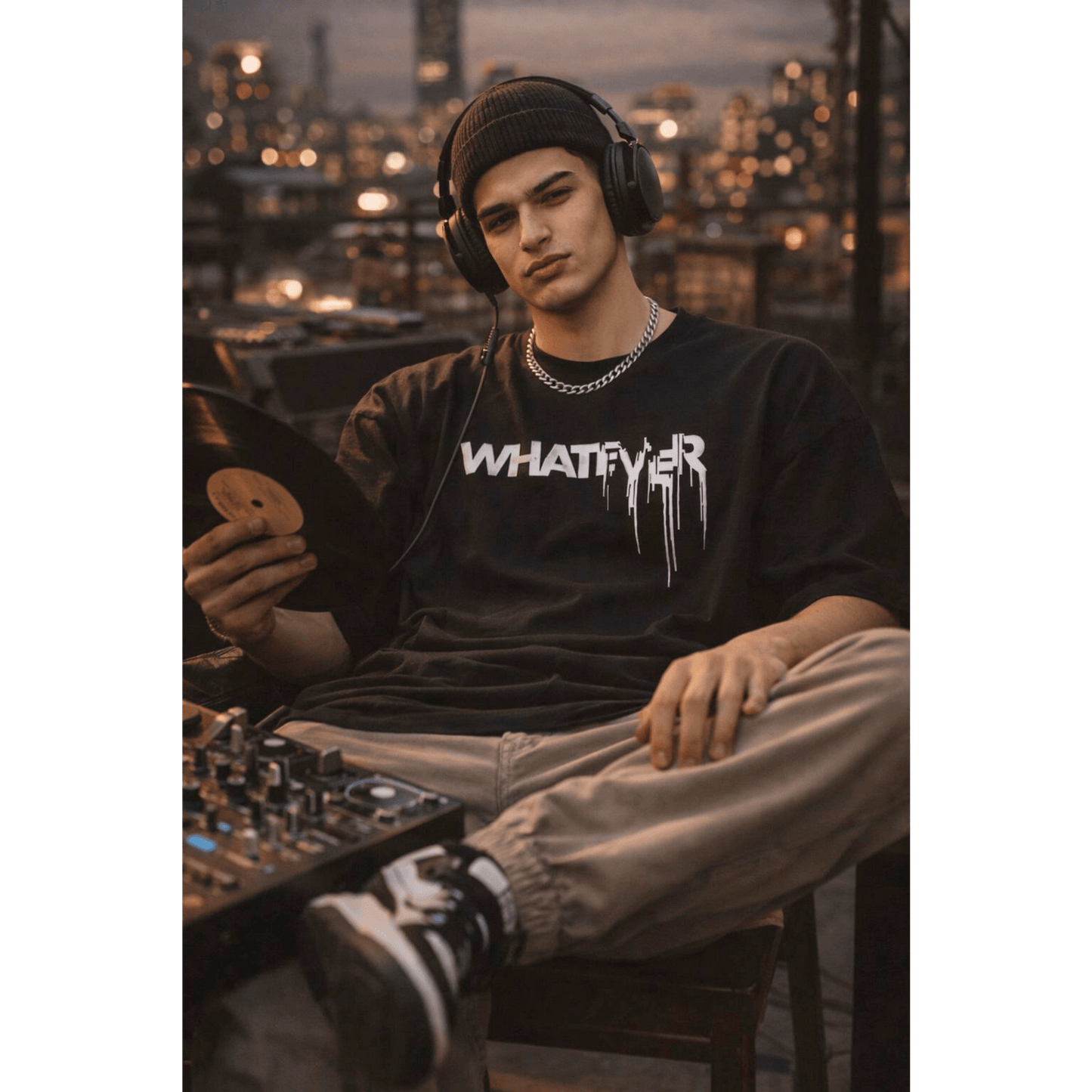 WHATEVER Oversized T-Shirt - Black - THE MEN THING