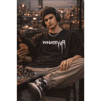 WHATEVER Oversized T-Shirt - Black - THE MEN THING